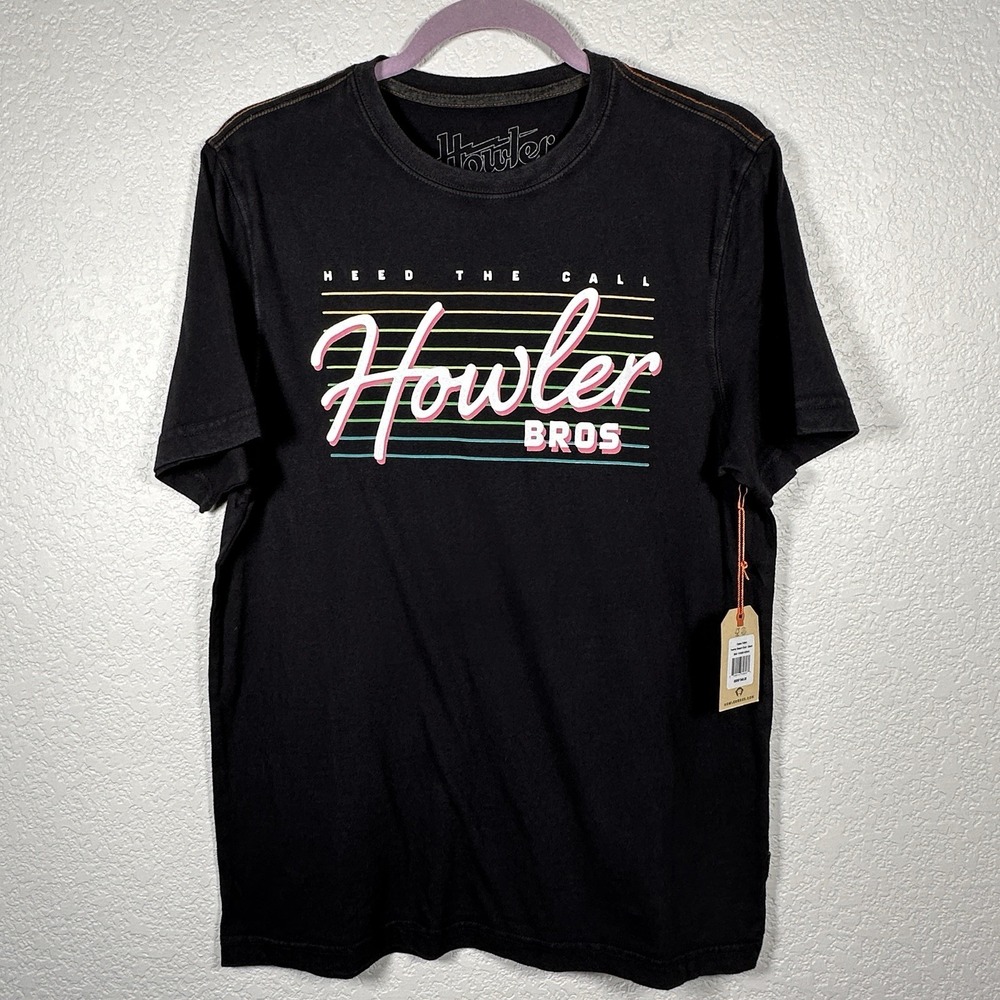 Howler Bros Brothers Beach Club t-Shirt Black Cotton $40‎ Small NWT - Picture 2 of 8